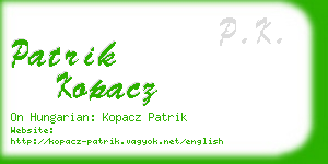 patrik kopacz business card